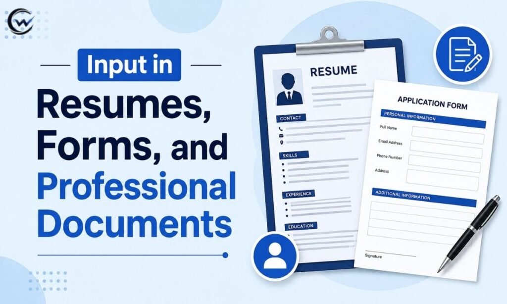 Input in Resumes, Forms, and Professional Documents