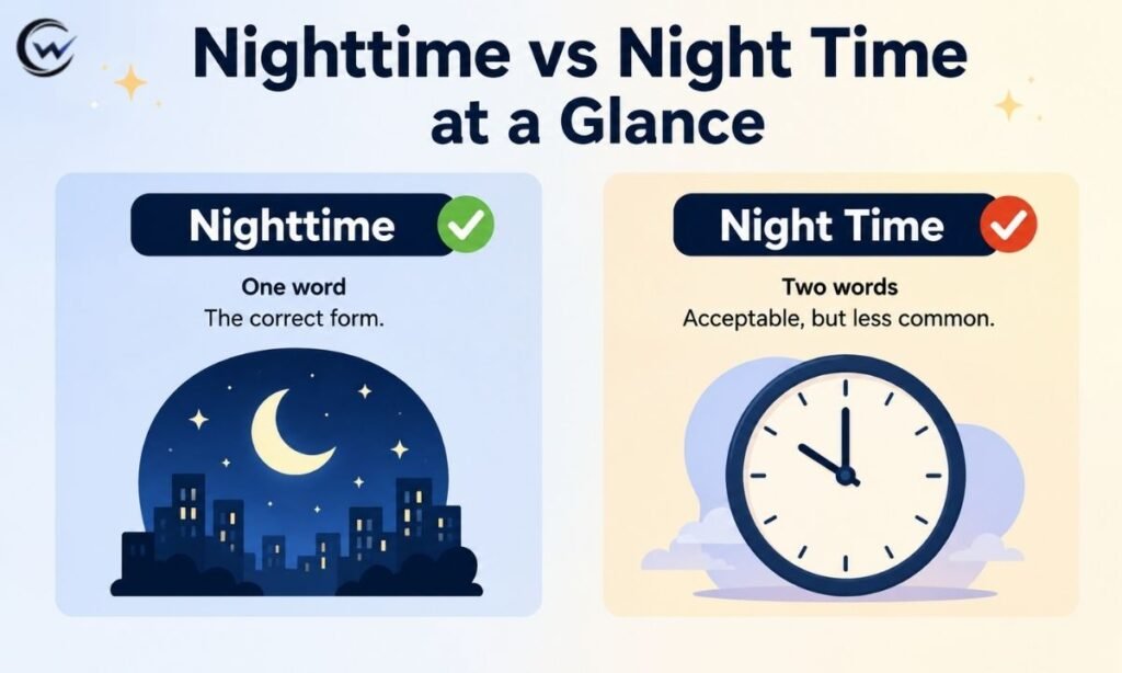 Nighttime vs Night Time at a Glance
