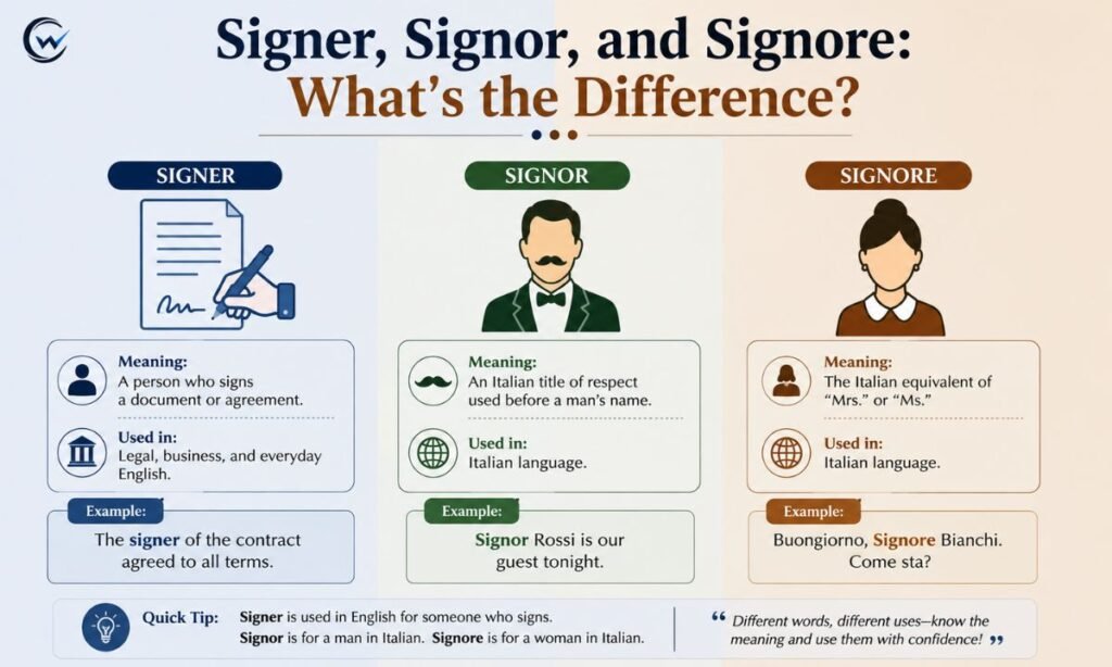 Signer, Signor, and Signore: What the Difference?