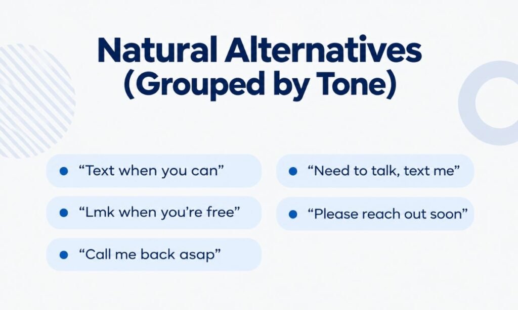 natural ways to replace TMP in text conversations
